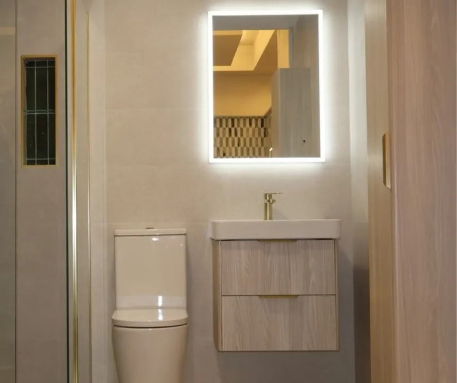 Dark Green Tiles & Natural Wood